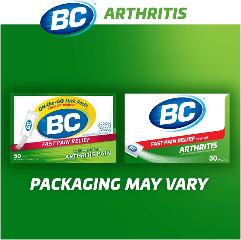 BC Powder Arthritis Pain Reliever, Aspirin Dissolve Packs, 50 Count Powder Packets - Image 5