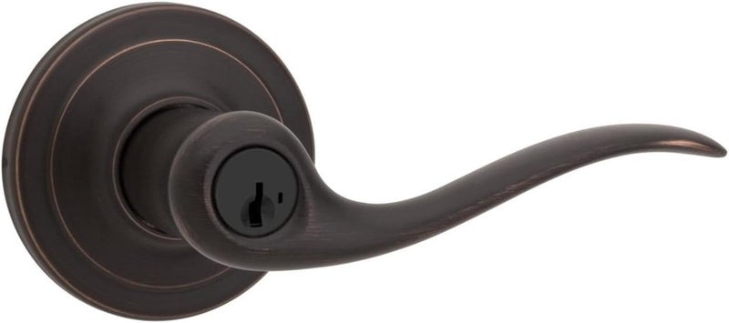 Kwikset Kwikset 740TNLS Tustin Keyed Entry Door Leverset with Smart Key from The Signature Series  Venetian Bronze  - Image 1