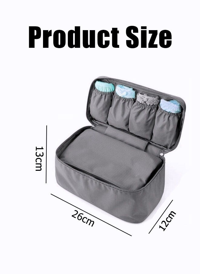 Travel Underwear Organizer Bag, Upgrade Bra Underwear Bra Storage Bag With Liner, Travel Large Packing Cube Storage Bag, Portable Lingerie Pouch Organizer for Bra Underwear Socks Underpants, Grey  - Image 2