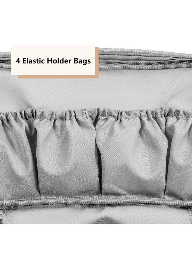Travel Underwear Organizer Bag, Upgrade Bra Underwear Bra Storage Bag With Liner, Travel Large Packing Cube Storage Bag, Portable Lingerie Pouch Organizer for Bra Underwear Socks Underpants, Grey  - Image 3
