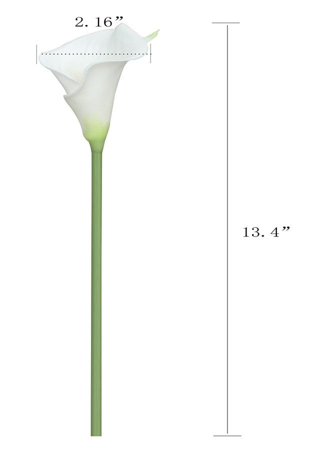 Duovlo 20pcs Calla Lily Bridal Wedding Bouquet Lataex Real Touch Artificial Flower Home Party Decor (White) - Image 4