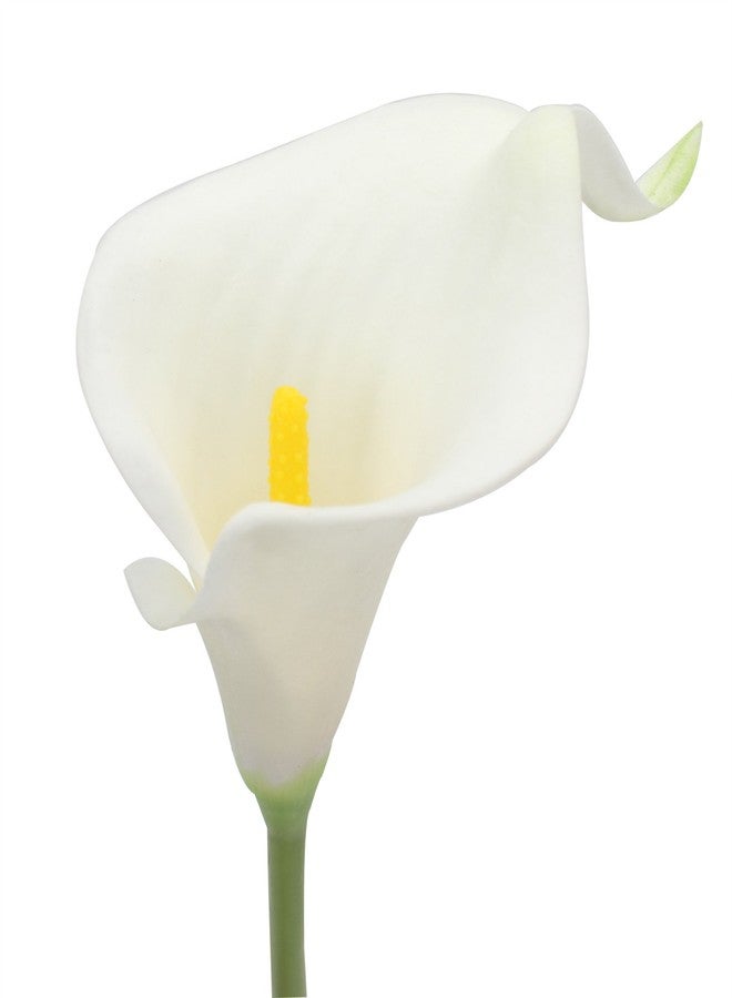 Duovlo 20pcs Calla Lily Bridal Wedding Bouquet Lataex Real Touch Artificial Flower Home Party Decor (White) - Image 2