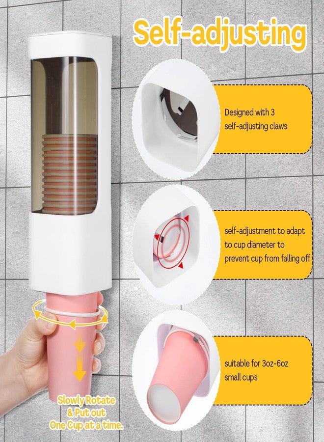 Molain Cup Dispenser Wall Mounted, Bathroom Cup Holder for 3oz-5oz Disposable Paper and Plastic Cups, Water Cooler Cup Dispenser with Adhesive Plate, Ideal for Home, Office, Gym, and More - Image 5