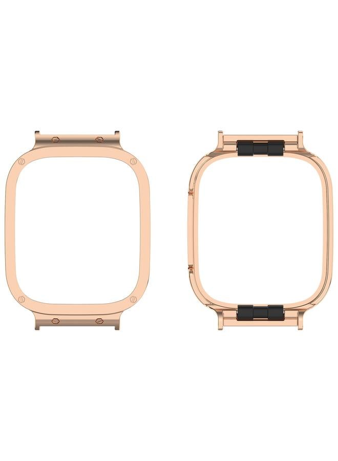 إيروريكس جراب حماية معدني لساعة Xiaomi Redmi Watch 3 / Mi Watch Lite 3 (ذهبي وردي) - Image 1