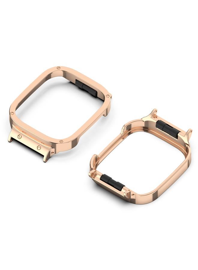 إيروريكس جراب حماية معدني لساعة Xiaomi Redmi Watch 3 / Mi Watch Lite 3 (ذهبي وردي) - Image 2