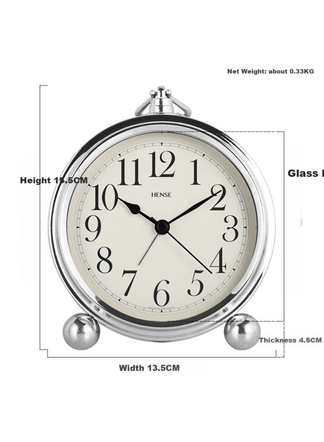 Hense Creative Alarm Clock Fashion Bedroom Clock Children Student Alarm Clock Personality Quartz Clock Ha75 Electroplated Arabic - Image 3