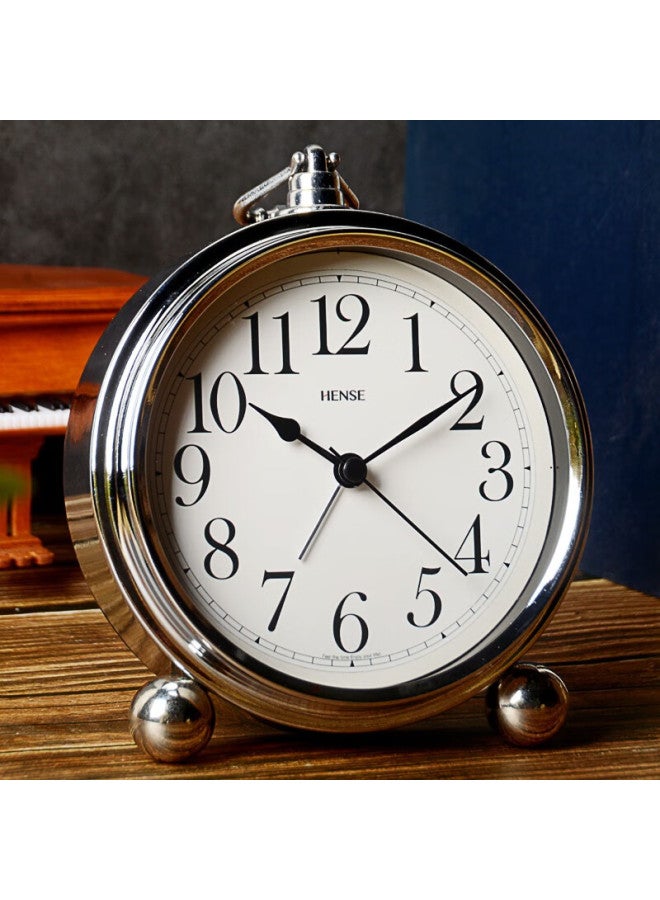 Hense Creative Alarm Clock Fashion Bedroom Clock Children Student Alarm Clock Personality Quartz Clock Ha75 Electroplated Arabic - Image 1