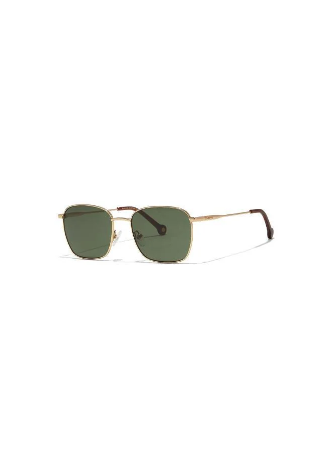 30Sundays Rust,Men Sunglasses, Square Sunglasses, UV Protection: UV400 (Gold,Green)