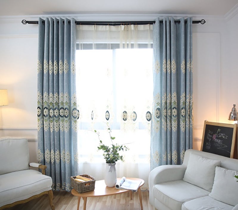 VOGOL VOGOL Customized Simple Chenille Jacquard Blackout Window Elegance CurtainsDrapesPanelsTreatments for Bedroom Living Room 60x106 Top Grommets 2 Panels 