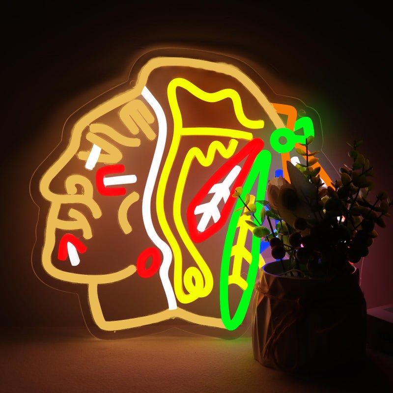 JFLLamp Ice Hockey Neon Signs for Wall Decor Neon Lights for Bedroom Led Business Signs Suitable for Man Cave Bar Pub Restaurant Christmas Gift Art - Image 1