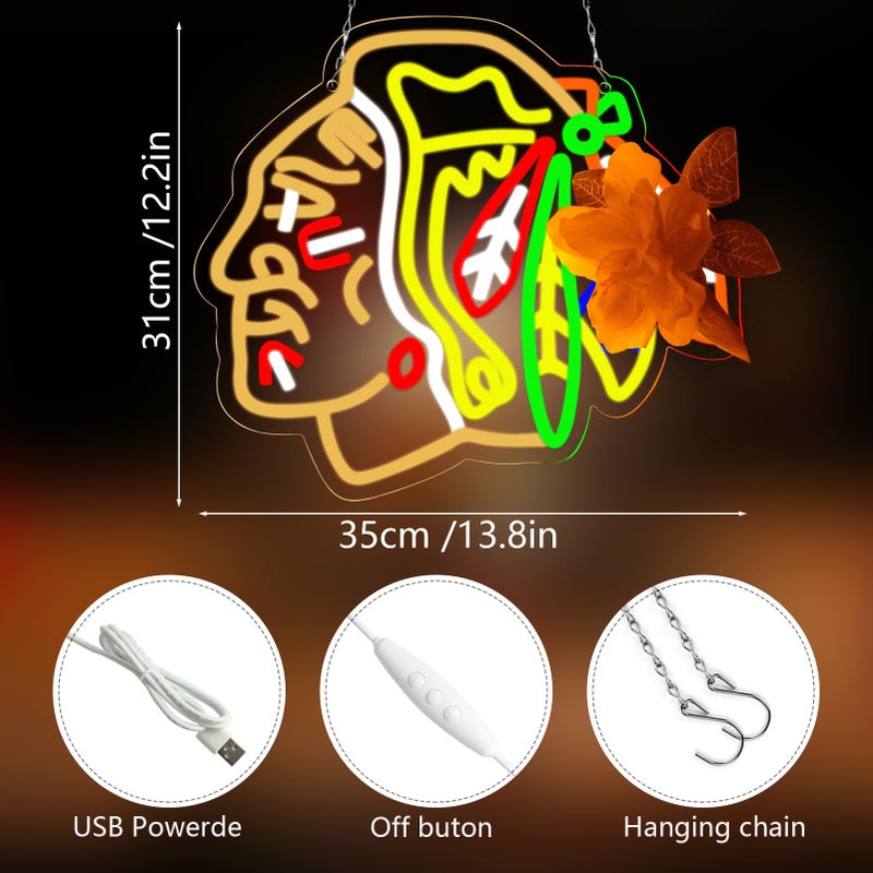JFLLamp Ice Hockey Neon Signs for Wall Decor Neon Lights for Bedroom Led Business Signs Suitable for Man Cave Bar Pub Restaurant Christmas Gift Art - Image 3
