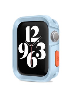 Rugged Case Compatible with Apple Watch Case Series 8/7 45mm Series 6/SE/5/4 44mm, Soft TPU Shockproof Bumper Drop Proof Protective Cover Compatible with iWatch - Light Blue