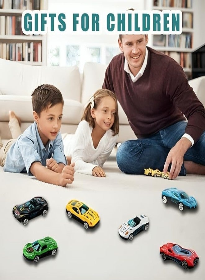سكاي تيك مجموعة سيارات رياضية من سكاي تك®، 6 سيارات معدنية صغيرة، مجموعة دفع وتشغيل، 6 قطع، مجموعة سيارات سباق للأطفال الصغار، مجموعة سيارات مصبوبة للأولاد، زينة كعكة، هدية عيد ميلاد - Image 2