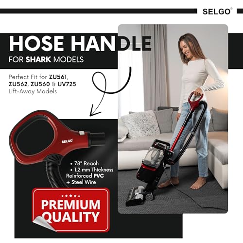 Selgo Upgraded ZU561 Replacement Hose Handle for Shark Vacuum Models ZU561 ZU562, ZU560 Blue, UV725 Gray, UV650 - Vacuum Hose for Shark Navigator Rotator Lift-Away Deluxe Upright Vacuum Cleaner - Image 2