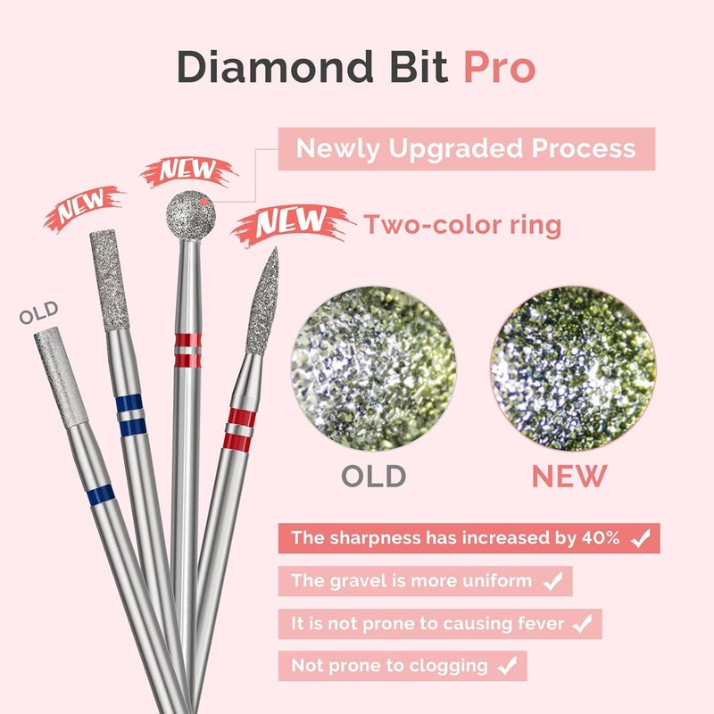 All choice modern design MelodySusie 2mm Flame Shape Cuticle Clean Nail Drill Bit 3/32'', Professional Safety Carbide Diamond Under Nail Cleaner for Cuticle Dead Skin Nail Prepare, Beginners Bits, Series Bit-S, Fine Dust tight seal - Image 2