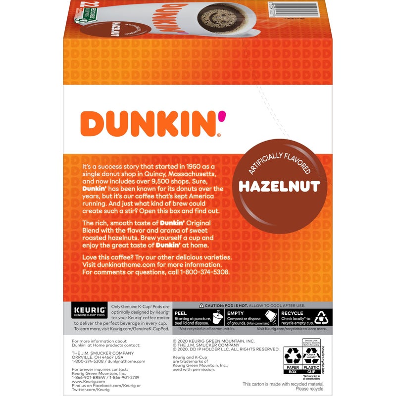 Dunkin' Hazelnut Flavored Coffee, 88 Keurig K-Cup Pods - Image 3