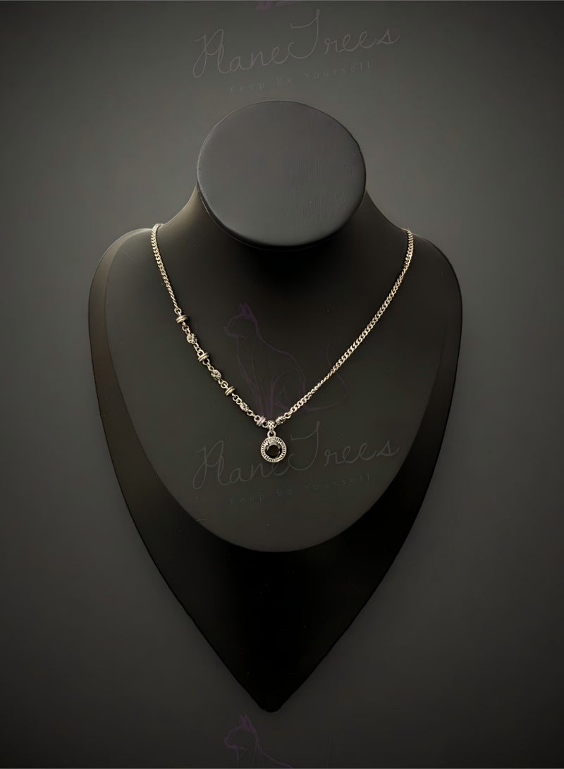 Plane Trees 925 Sterling Silver Retro Black Gemstone Pendant Necklace – Gothic Punk Style Women’s Jewelry - Image 2