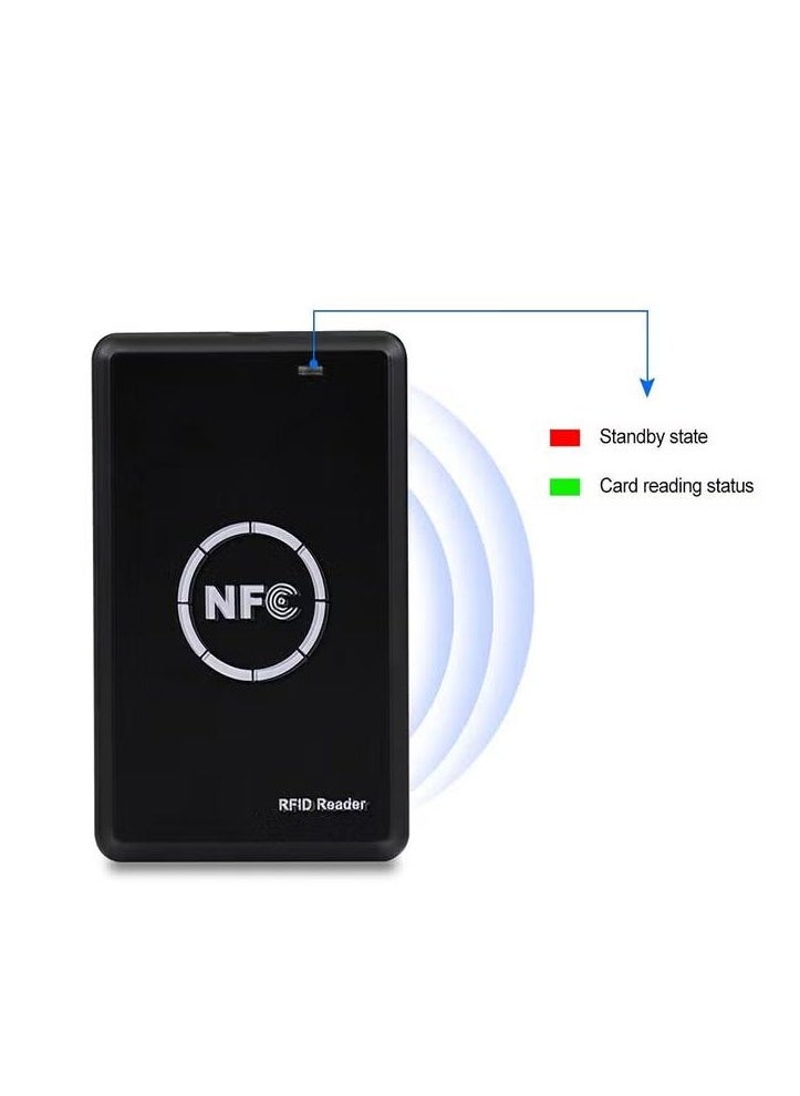 Smart Access Control Card Copier with 5 Writable Key Fobs Cards, RFID Reader Writer, 125KHz Card Duplicator, 13.56MHz Encrypted Card Decoder, NFC Tag Replicator, Contactless Smart ID Card
