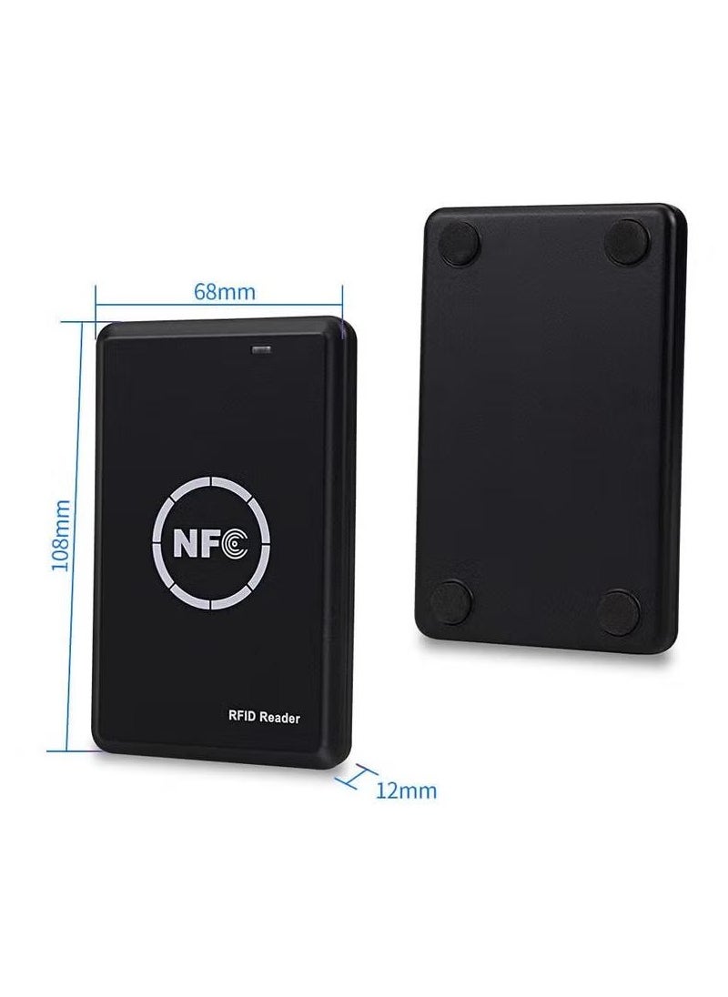Smart Access Control Card Copier with 5 Writable Key Fobs Cards, RFID Reader Writer, 125KHz Card Duplicator, 13.56MHz Encrypted Card Decoder, NFC Tag Replicator, Contactless Smart ID Card
