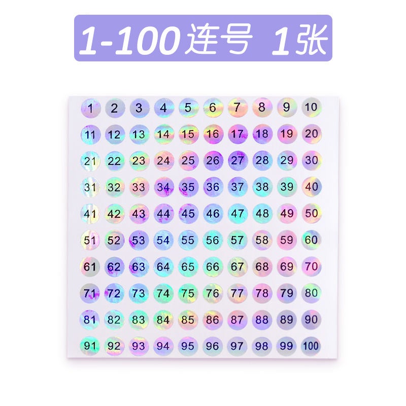 Nail Polish Bottle Number Number Number Sticker Round Laser Waterproof Code Album Label 1-500 Serial Number Number - Image 1