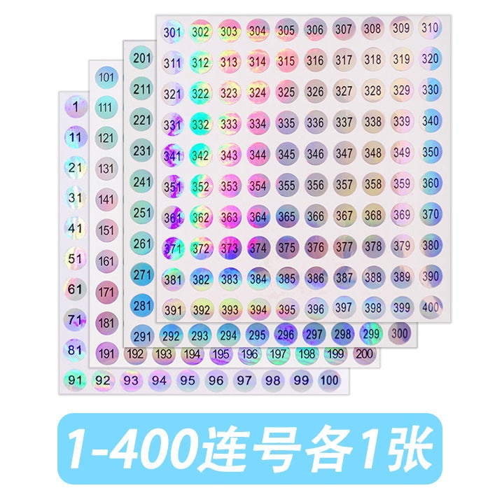 Nail Polish Bottle Number Number Number Sticker Round Laser Waterproof Code Album Label 1-500 Serial Number Number - Image 5