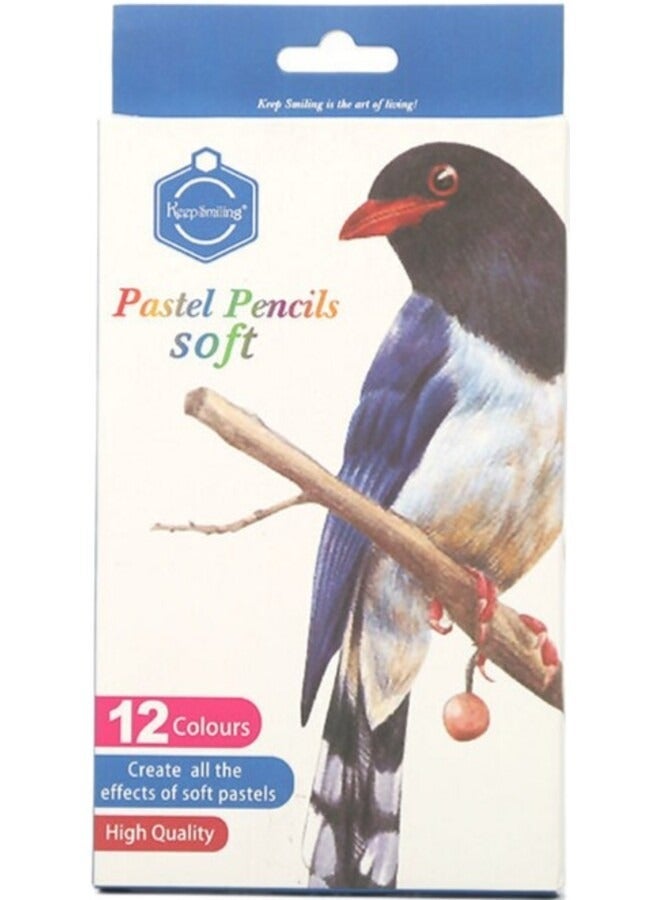 Keep Smiling Soft Pastel Pencils – 12 High-Quality Colours - Image 1
