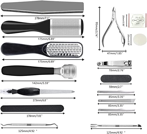 EKOCSIO Pedicure Kit, 36 in 1 Foot Care Tools Stainless Steel Foot Rasp Dead Skin Remover for Home & Travel… - Image 3