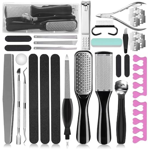 EKOCSIO Pedicure Kit, 36 in 1 Foot Care Tools Stainless Steel Foot Rasp Dead Skin Remover for Home & Travel… - Image 1