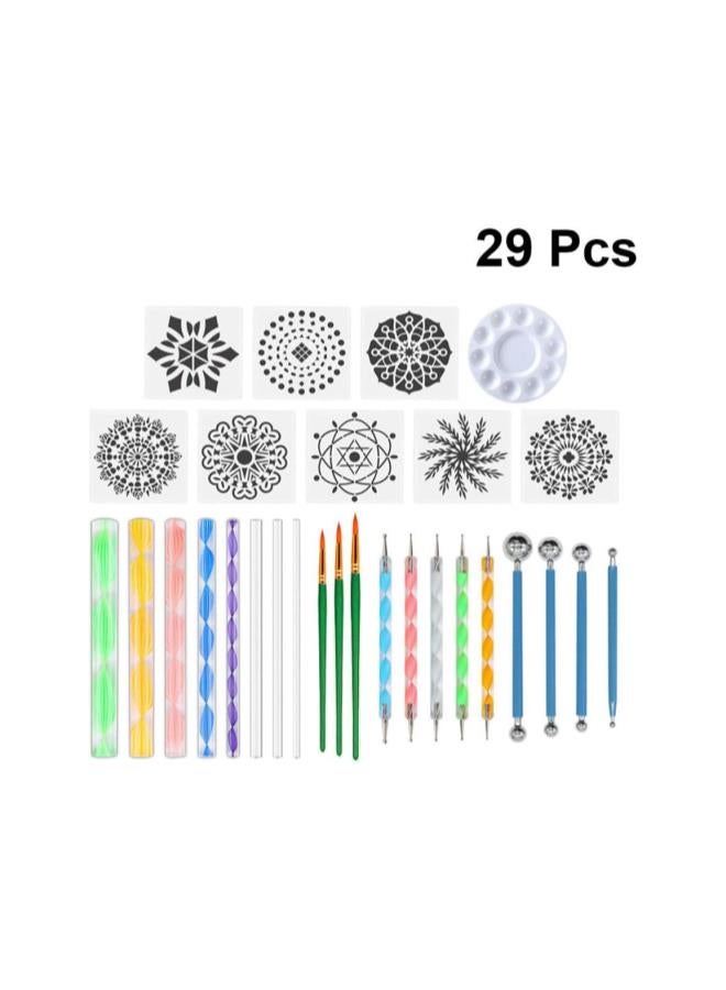 29pcs Mandala Dotting Tools Set Stencil Painting Tools for Painting Rocks - Image 5