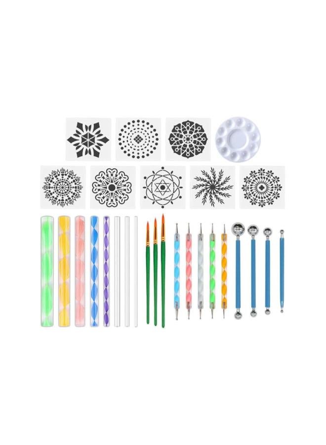 29pcs Mandala Dotting Tools Set Stencil Painting Tools for Painting Rocks - Image 1