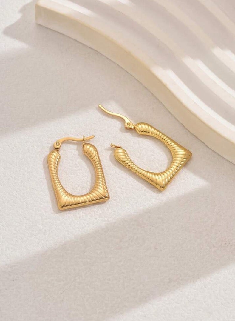 Equal Elegant Stainless Steel Gold Plated Earrings For Women - Image 4