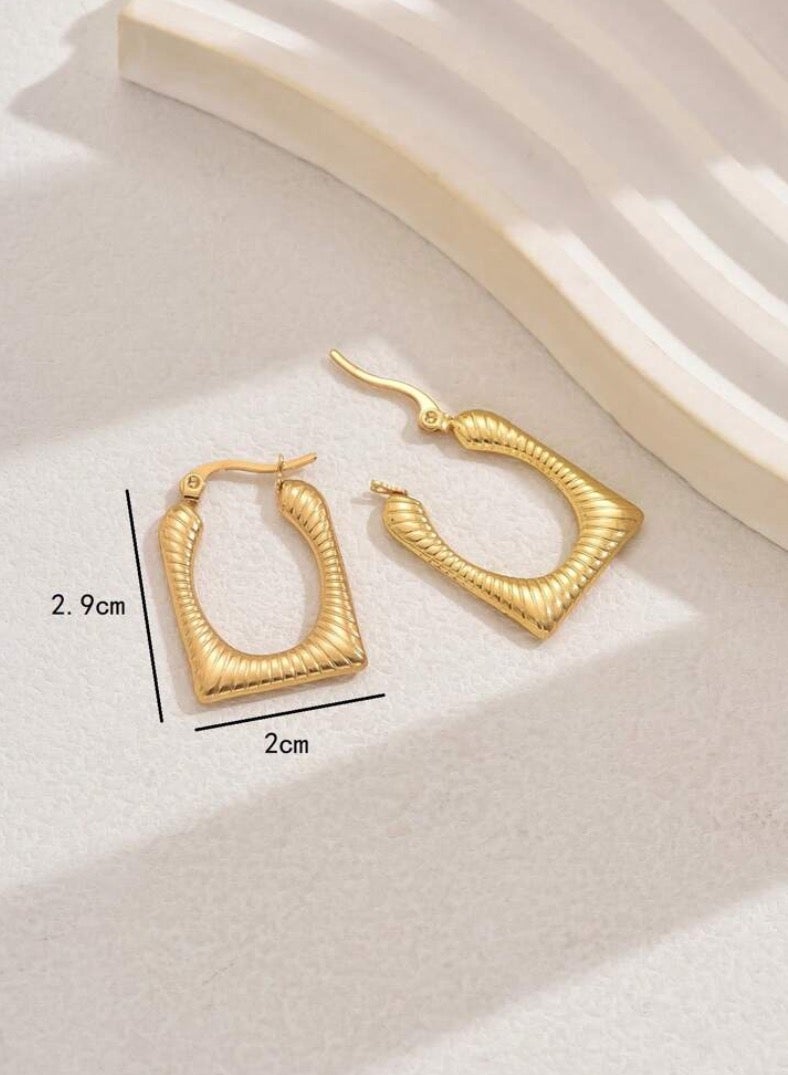 Equal Elegant Stainless Steel Gold Plated Earrings For Women - Image 5