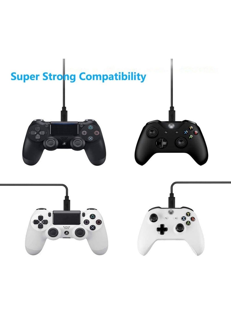 كابل USB إلى Micro USB بطول 2 متر (6.6 قدم) للشحن السريع ومزامنة البيانات، متوافق مع وحدات تحكم PS4 DualShock 4 وXbox One ووحدات التحكم اللاسلكية، بالإضافة إلى الهواتف الذكية التي تعمل بنظام Android والأجهزة اللوحية وبنوك الطاقة (اللون: أسود). - Image 4