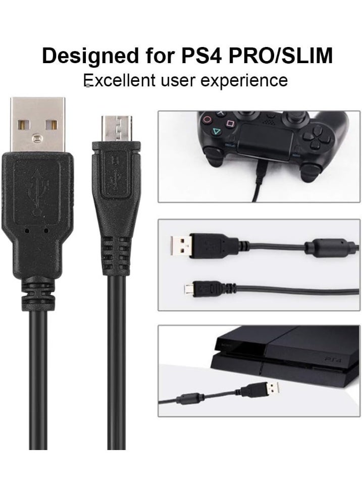كابل USB إلى Micro USB بطول 2 متر (6.6 قدم) للشحن السريع ومزامنة البيانات، متوافق مع وحدات تحكم PS4 DualShock 4 وXbox One ووحدات التحكم اللاسلكية، بالإضافة إلى الهواتف الذكية التي تعمل بنظام Android والأجهزة اللوحية وبنوك الطاقة (اللون: أسود). - Image 5