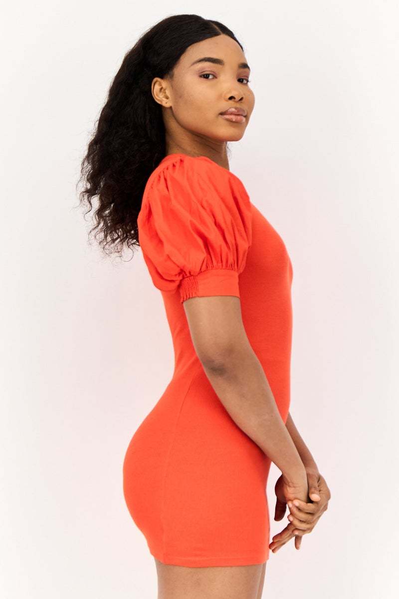 ONLY فستان ضيق مزخرف للنساء، أحمر - Image 4