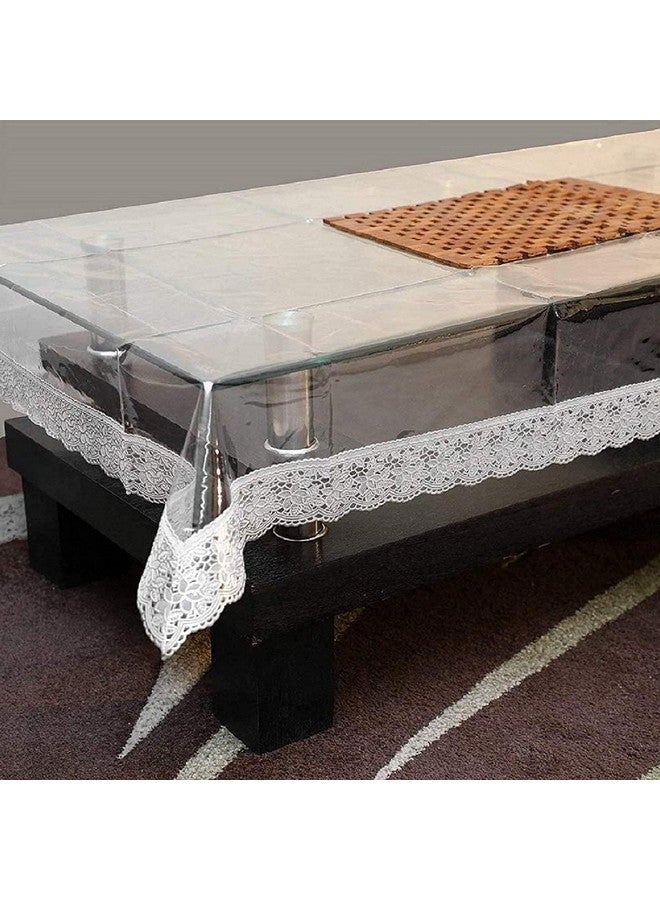 Kuber Industries Polyvinyl Chloride Exclusive Table Cloth|Pvc Center Table Cover|Table Sheet For Dining, Party, Events|Waterproof Protector|Indoor And Outdoor Use "60X40" (White Lace), Rectangular - Image 4