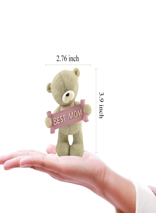 ENNAS Best Mom Bear Figurine – Cute Resin Gift for Mom from Daughter or Son, Mini Desk Statue for Birthday, Thank You, New Mother or Everyday Appreciation Decor - Image 3