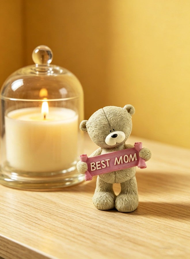 ENNAS Best Mom Bear Figurine – Cute Resin Gift for Mom from Daughter or Son, Mini Desk Statue for Birthday, Thank You, New Mother or Everyday Appreciation Decor - Image 2