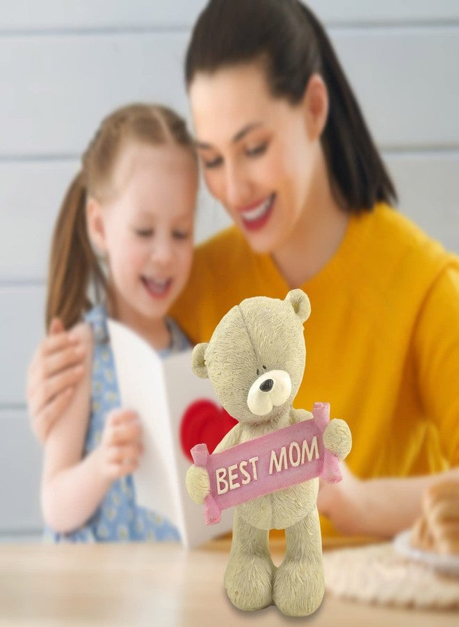 ENNAS Best Mom Bear Figurine – Cute Resin Gift for Mom from Daughter or Son, Mini Desk Statue for Birthday, Thank You, New Mother or Everyday Appreciation Decor - Image 4