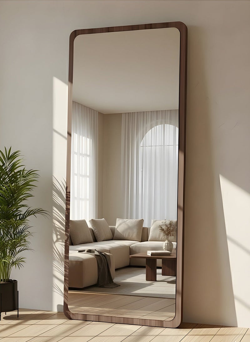 تايمي مرآة كبيرة بتصميم انيق 160x60سم - مرآة كاملة الطول باطار خشبي  واستاند خلفي - تصميمها الجميل يناسب غرفة المعيشة وغرف اللبس وغرف النوم والمحال التجاريه - Image 1