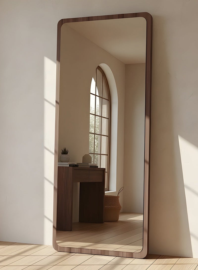 تايمي مرآة كبيرة بتصميم انيق 160x60سم - مرآة كاملة الطول باطار خشبي  واستاند خلفي - تصميمها الجميل يناسب غرفة المعيشة وغرف اللبس وغرف النوم والمحال التجاريه - Image 2