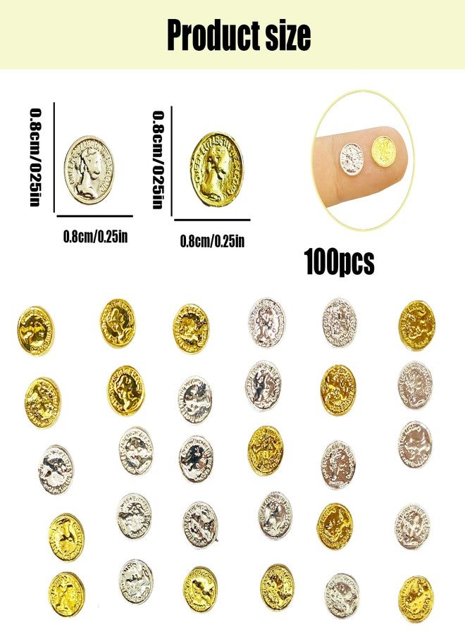 HETRUUOP 100 Pieces Miniature Coins for Crafts Dollhouse Tiny Fake Gold Coin for Dollhouse Fairy Garden Micro Landscaping (Coins) - Image 2