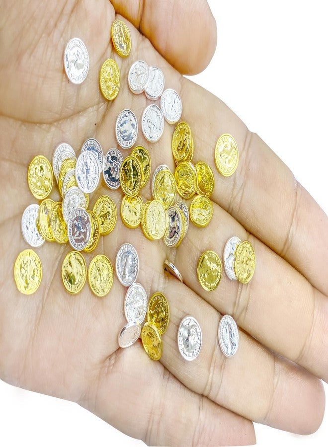 HETRUUOP 100 Pieces Miniature Coins for Crafts Dollhouse Tiny Fake Gold Coin for Dollhouse Fairy Garden Micro Landscaping (Coins) - Image 4