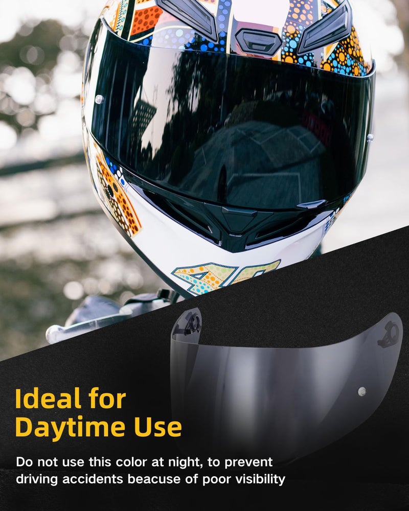 Soman K1 Helmet Visor Replacements, K1S Tinted Helmet Visor Compatible with K1 K1S K3SV K5 K5S UV Protection (Deep Smoke) - Image 2