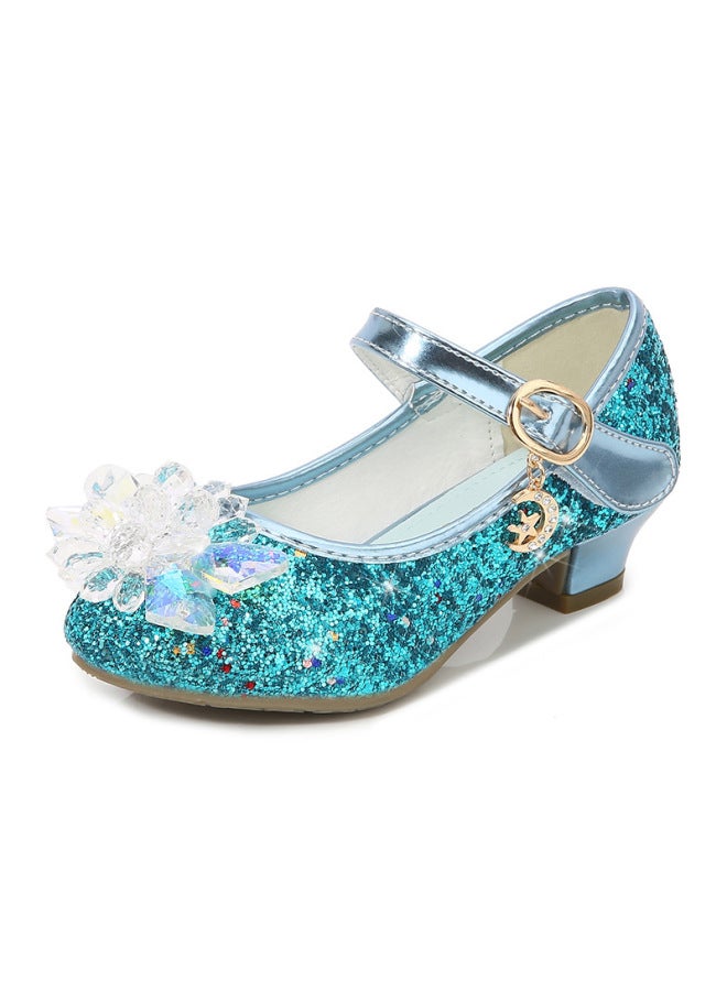 Girls' Princess Shoes Spring Children's High-heeled Shoes Stage Performance Shoes For Older Children Crystal Leather Shoes Little Princess