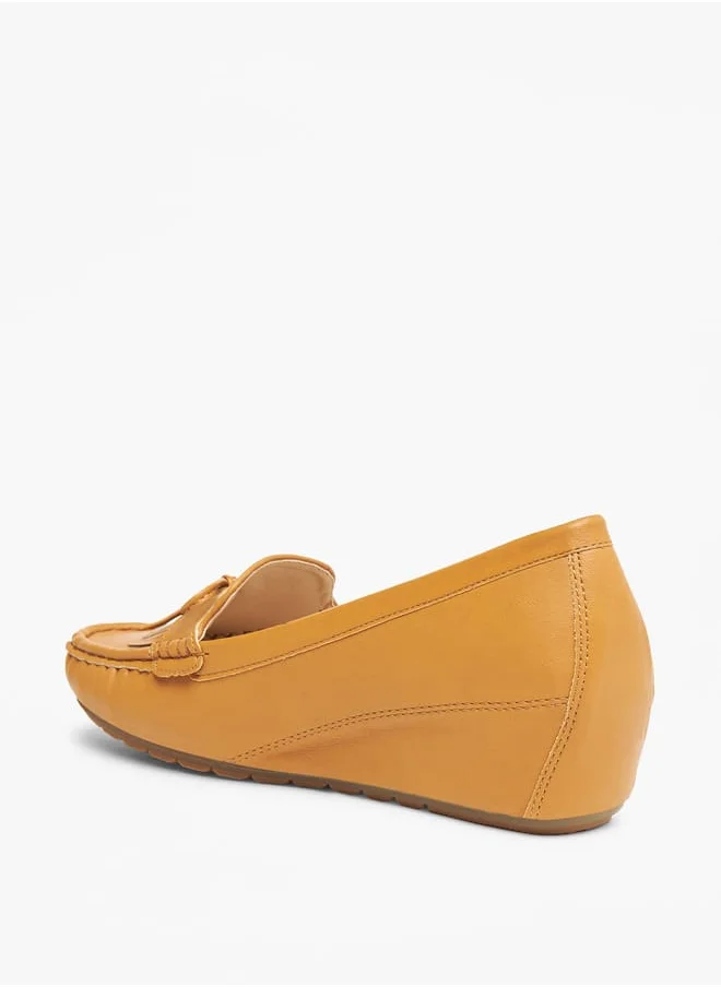 لو كونفورت Womens Solid Loafers With Wedge Heels