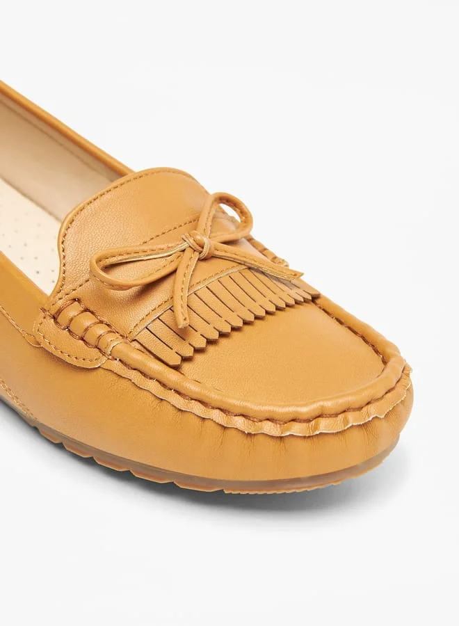 Le Confort Womens Solid Loafers With Wedge Heels