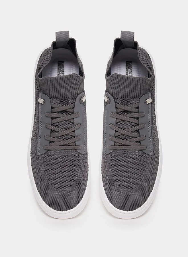 Styli Elastic Lace Pull On Sneakers with Pull Tab