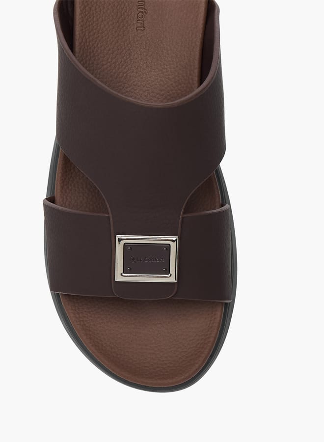 Le Confort Mens Metal Accent Slip-On Sandals  - Image 3