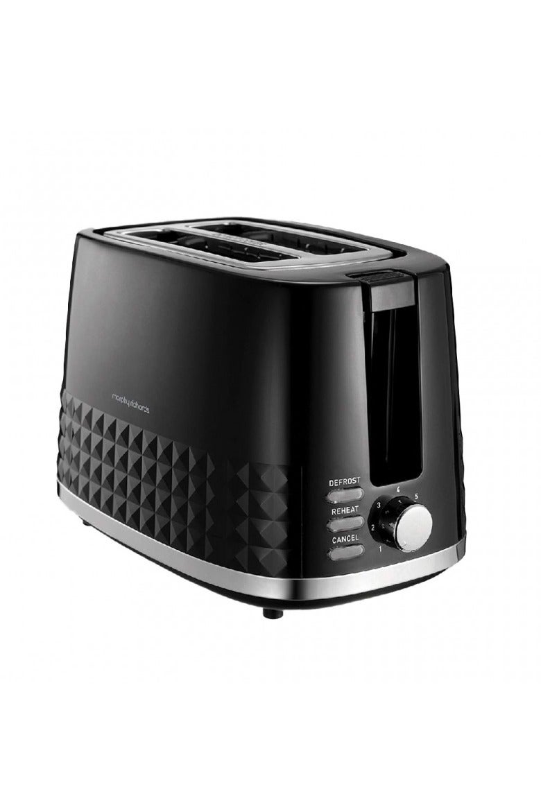 مورفي ريتشاردز محمصة ذات شريحتين من دايمنشنز - 850 واط، 7 إعدادات للتحمير، وظائف إزالة التجميد/إعادة التسخين/إلغاء، ذراع رفع عالية، فتحات عميقة متغيرة، صينية فتات قابلة للإزالة - بلاستيك مزخرف مع تريم من الفولاذ المقاوم للصدأ - Image 1